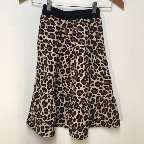 Skirt Flannel Girls 4 Maxi Leopard Print Ruffle Tiered Cotton Mom and Pop's Kids - Picture 4 of 9